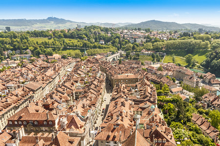 美丽的老城伯尔尼市瑞士的首都图片