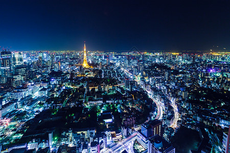 日本东京市在晚上图片