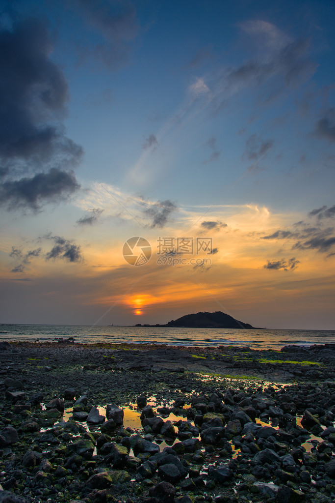 朝韩济州岛艾沃尔海边的Hyeopjae海滩Yyeopjae图片