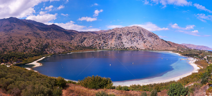 希腊克里特岛库尔纳斯湖全景图片