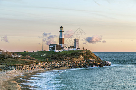 苏福克州纽约长岛灯塔长岛Lighthouse的蒙陶克点光图片