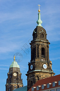 德累斯顿Kreuzkirche和Townh图片