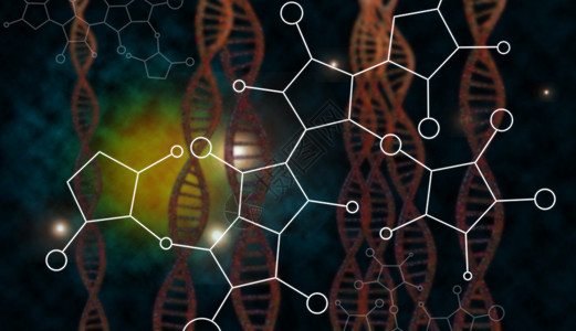 细胞器3DDNA链条具有充满活力的设计图片