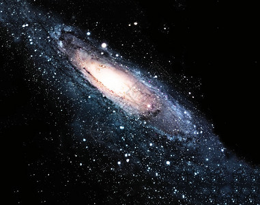 宇宙中一个螺旋星系的视图图片