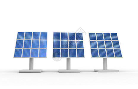 3d使用太阳能的蓝色光伏太阳能电池图片