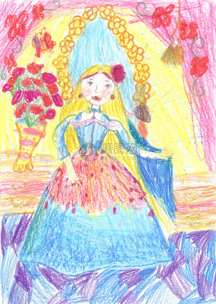 儿童画美丽的公主图片