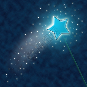 发光的魔杖与小星背景图片