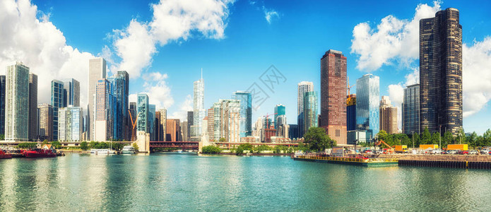 美国伊利诺伊州芝加哥芝加哥天线全景图片