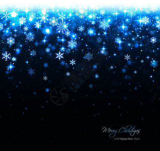 蓝色圣诞背景与星和雪花图片