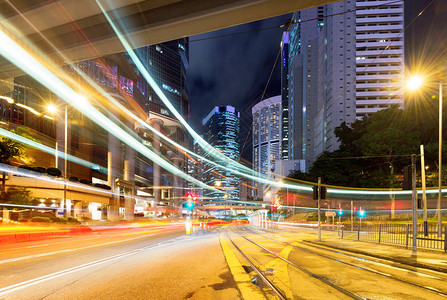 夜晚的现代城市香港图片