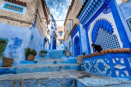 摩洛哥蓝色城市Peac图片