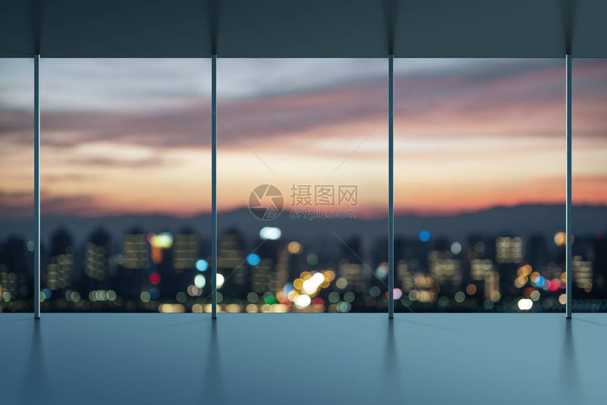 窗外城市夜景鸟瞰图片