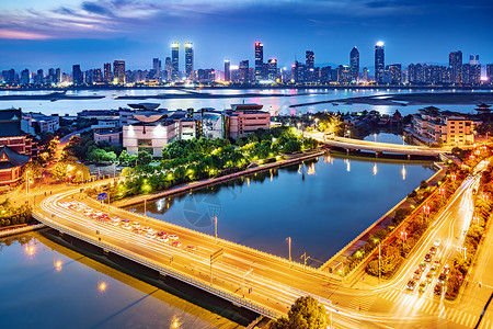 城市夜景鸟瞰图南昌图片