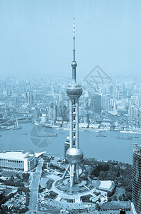 上海珍珠塔外滩和浦西天际线图片
