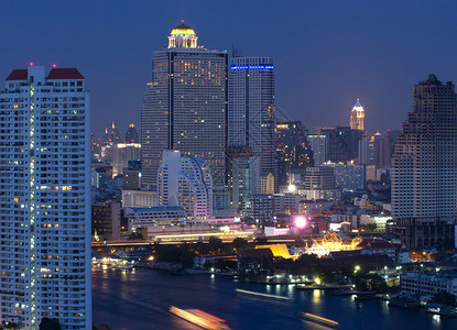 曼谷城市景色泰国黄昏图片
