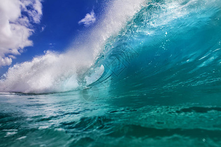 海洋多彩明亮的波浪绿色蓝图片