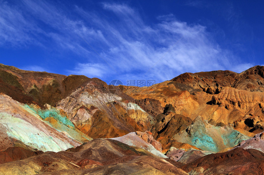加利福尼亚州谷的艺术家Palette山坡变化不定图片