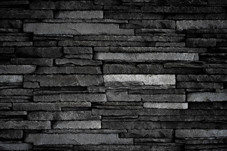 黑砖石板墙纹理深灰色石背景图片
