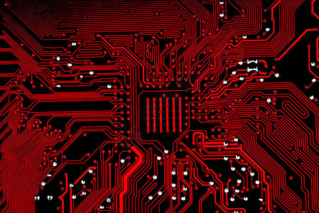 红色计算机主板纹路图片