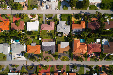 美国邻里住宅的空中形象美图片