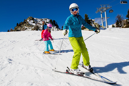 滑雪冬天滑雪课图片