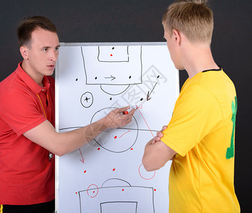足球教练与足球运动员的足球教练培训图片