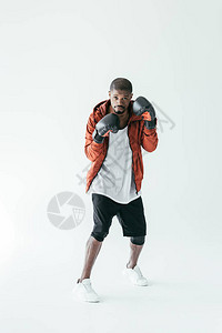 非洲运动非洲拳击手套的美国拳击员培训图片