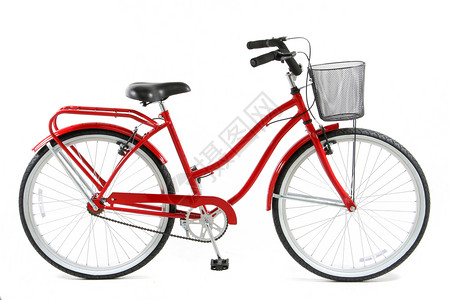 白色上的红色自行车背景图片