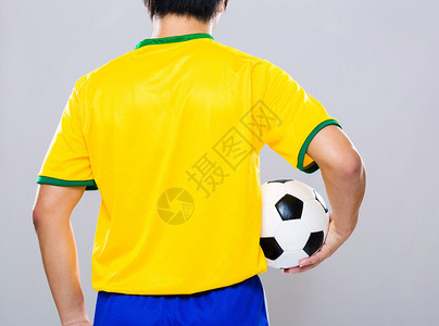 巴西足球运动员的背影背景图片