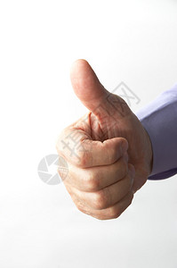 拇指向上的商人手图片