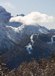 意大利冬季雪下高山图片
