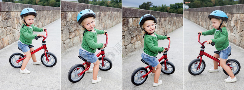 小孩在街上骑自行车图片