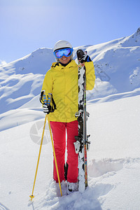滑雪者滑雪冬季运动女图片