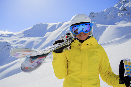 滑雪者滑雪冬季女图片
