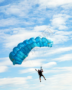 在天空着陆阶段的跳伞者或跳伞者一项刺激肾上腺图片