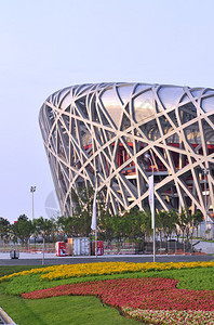 北京奥运会鸟巢体育场背景图片