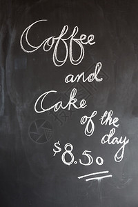 咖啡厅咖啡店或餐馆的黑板每图片