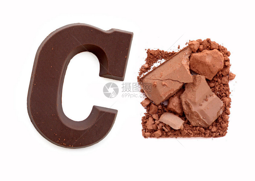巧克力字母C甜糖果图片
