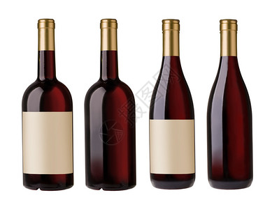 两张红葡萄酒瓶装的合影上面贴着空白标背景图片