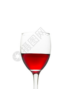 白色背景玻璃杯中的红酒图片