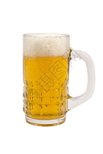 大杯啤酒满是冰霜白色和剪切路径图片