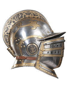 中世纪骑士的铁盔很重的头饰图片