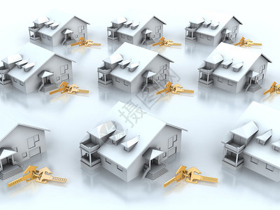 房子和金钥匙的抽象模型图片