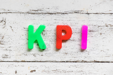以文字KPI主要业绩指标缩略拼写成的颜色字母表背景图片