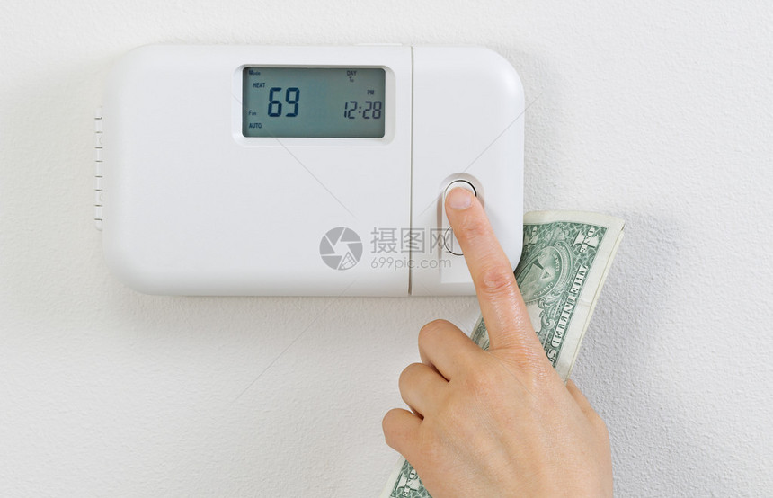 近身女手调整家庭取暖自动调温器用部图片