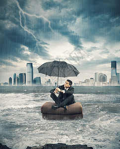 企业危机风暴概念图片