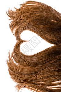 长棕褐色女头发的切成形状心图片