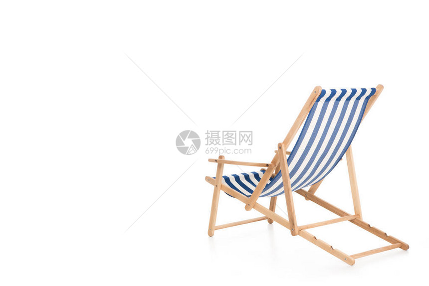 一张沙滩椅的后视图被白色隔开图片
