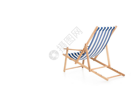 一张沙滩椅的后视图被白色隔开背景图片