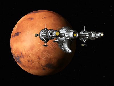 利用火星和航天飞船生成了3D图片